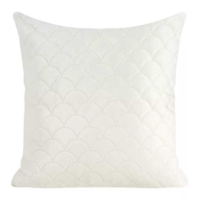 Poszewka z miękkiego welwetu pikowana metodą hot press z motywem rybiej łuski