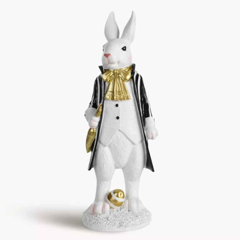 Wielkanocna figurka zajączka ze złotymi akcentami