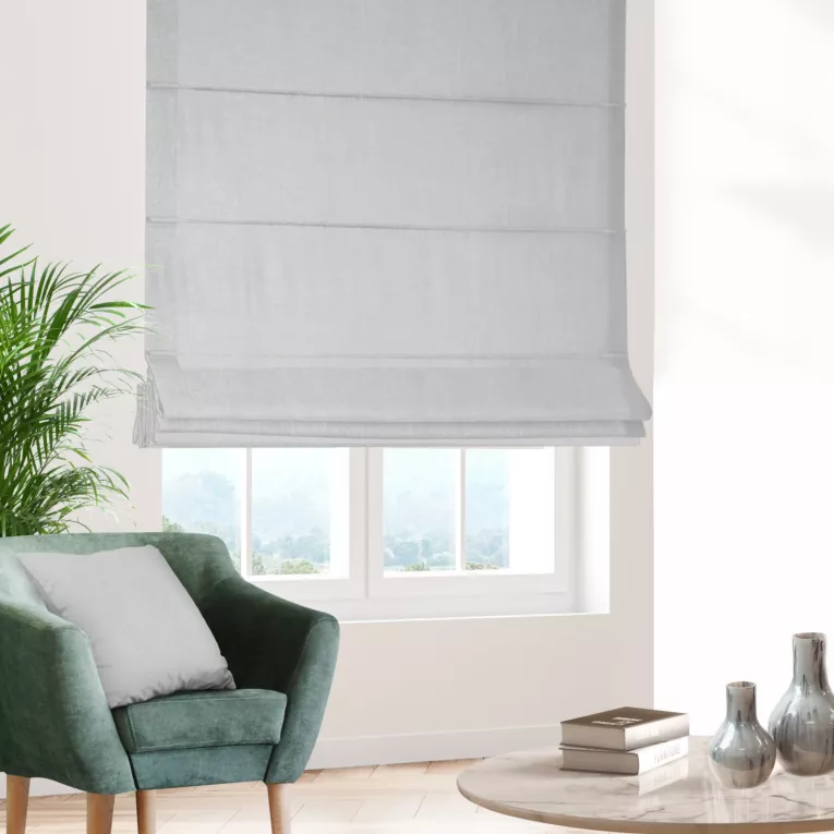 Roleta rzymska naturalna z gładkiej tkaniny w stylu eko