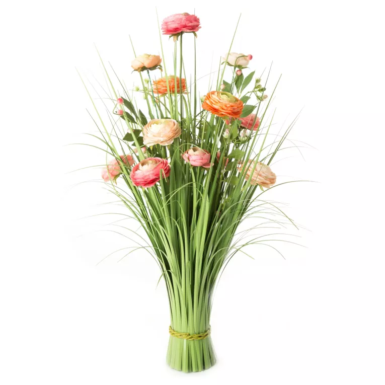 BUKIET TRAW I KWIATÓW LETNICH, sztuczne kwiaty dekoracyjne