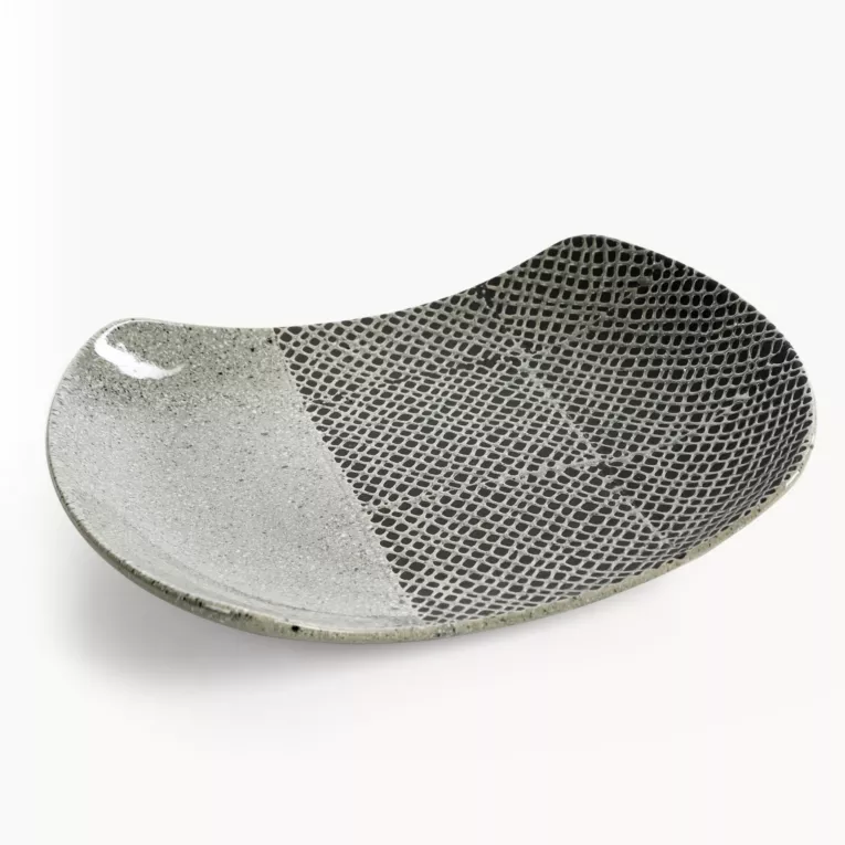 Patera dekoracyjna stalowa w nowoczesnej stylistyce 32x23x5 cm NORI