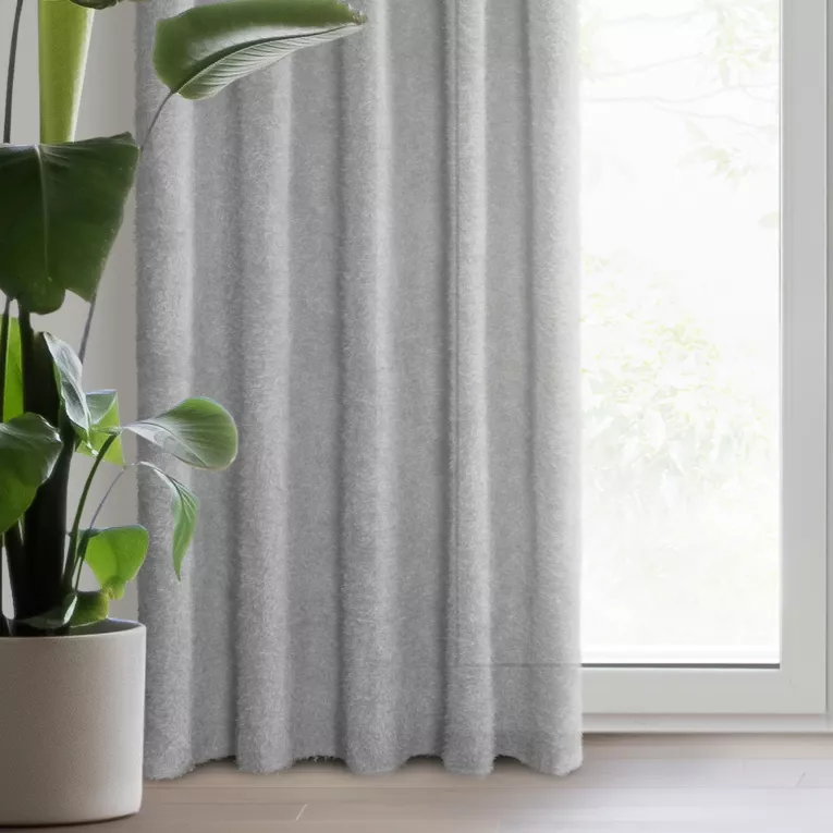 Zasłona srebrna z moherowej tkaniny 140x270 cm taśma - AGIS