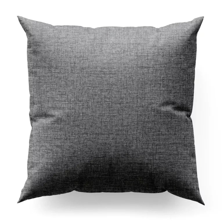 Poszewka szyta popielata z tkaniny w stylu eko o naturalnym splocie