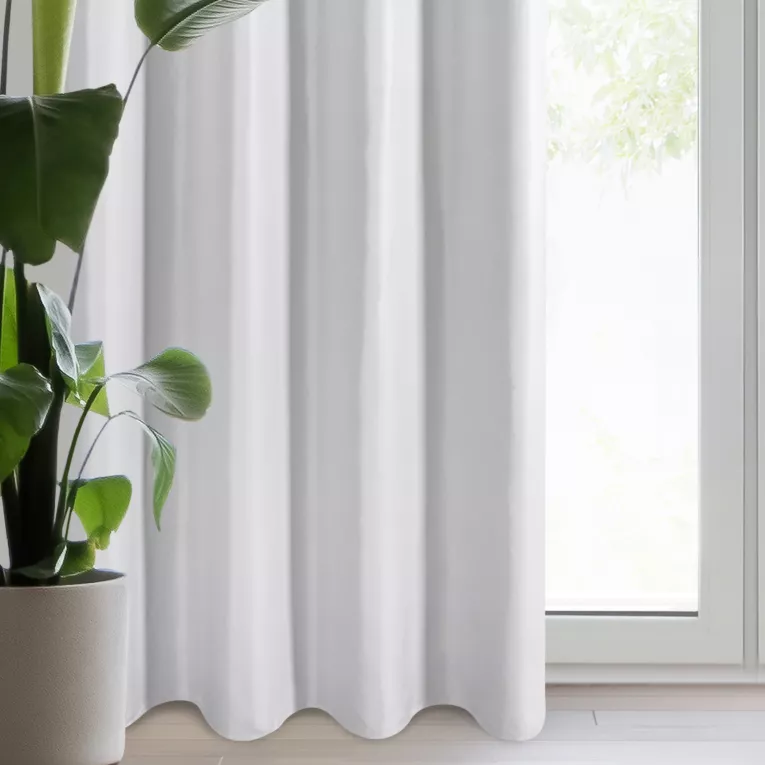 Zasłona biała z gładkiej matowej tkaniny 140x250 cm przelotka - ADARI
