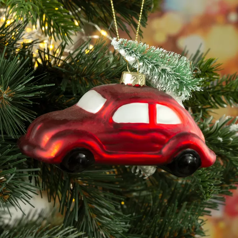 Samochód w stylu retro - szklana ozdoba choinkowa