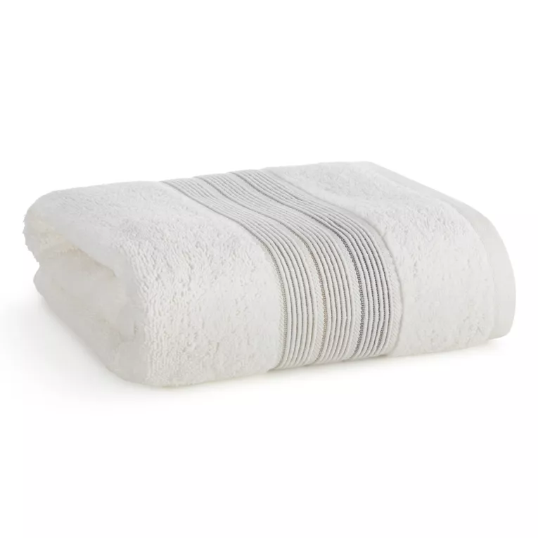 Ręcznik kąpielowy 70x140 cm bawełniany kolor kremowy w poziome paseczki 500 g/m2 VERANO