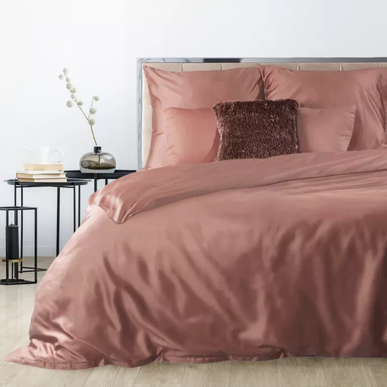 Pościel 140x200 cm komplet 2 częściowy bawełniany kolor różowy Nova 3