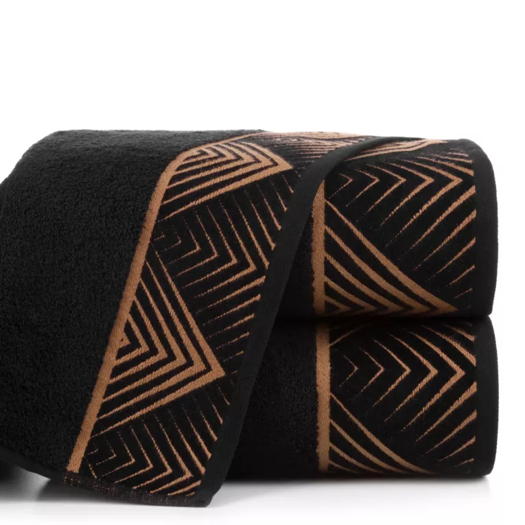LIMITED COLLECTION ręcznik VICTORIA z welwetową bordiurą z motywem geometrycznym SIŁA ZŁOTA