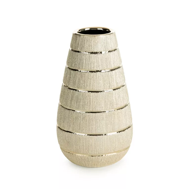 Wazon ceramiczny MELINDA o łączonych fakturach z wytłaczanym wzorem, nowoczesny