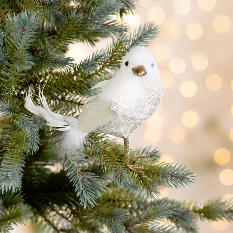 Figurka świąteczna PTAK z dodatkiem pięknych piór