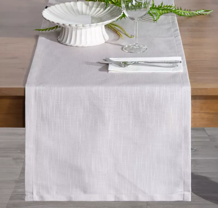Bieżnik na stół beżowo, naturalny 40x140 cm SUMMER 10 z gładkiej i miękkiej tkaniny
