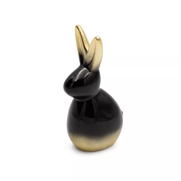 Figurka dekoracyjna ZAJĄCZEK w złoto-czarnej kolorystyce