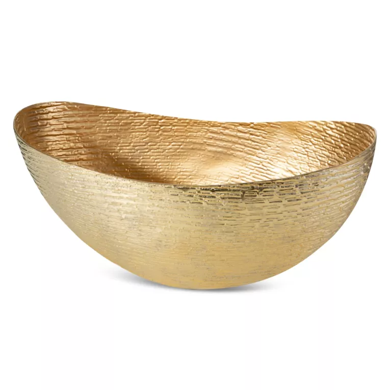 Metalowa misa PARI 3 w prążki złota