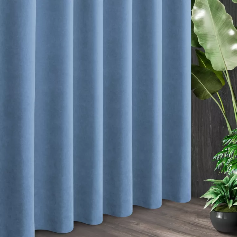 Tkanina zasłonowa o miękkim zamszowym chwycie ze strukturalnym wzorem