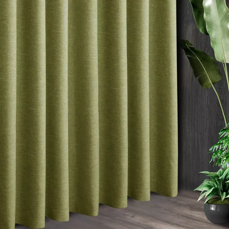 Tkanina zasłonowa zaciemniająca typu blackout, z ozdobnym splotem, z efektem melanżu