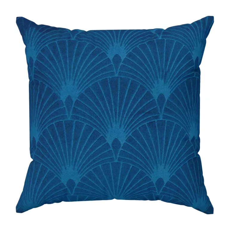 Poszewka JULIA z miękkiego welwetu z wytłaczanym geometrycznym wzorem wachlarzy