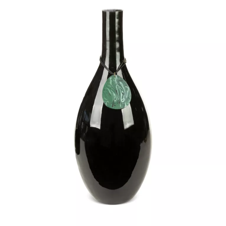 Wazon CAPRI ze szkła artystycznego z malachitową zawieszką