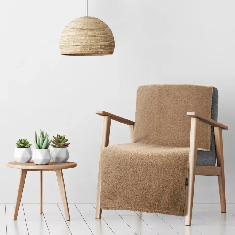 Narzuta na fotel 70x160 cm beżowy o miękkiej strukturze BUKLA