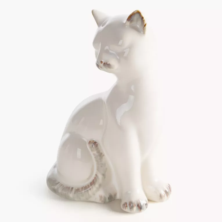 Figurka dekoracyjna kot kremowa 12x9x20 cm AVANI