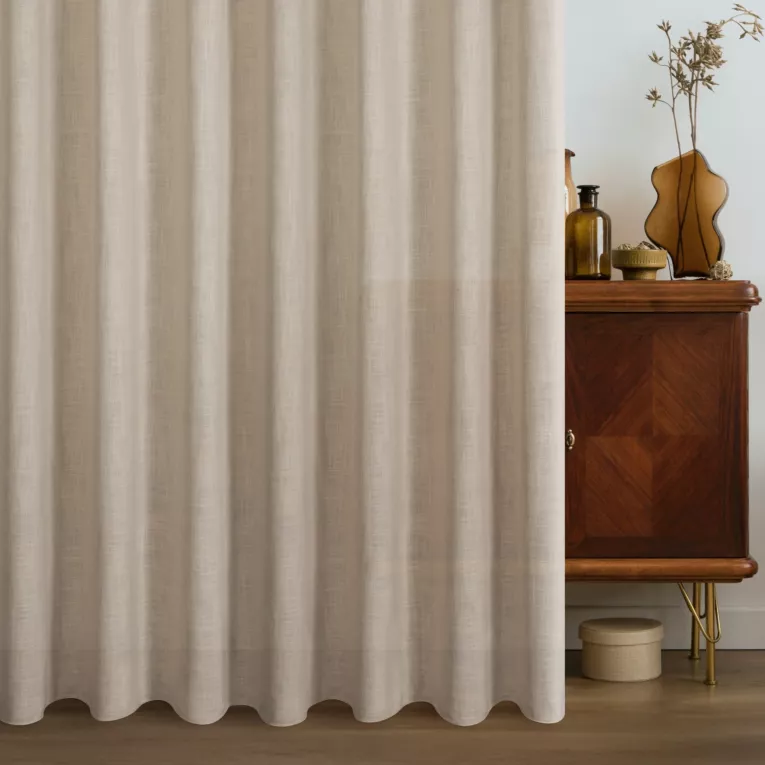 Zasłona szyta na przelotkach beżowa W STYLU EKOLOGICZNYM