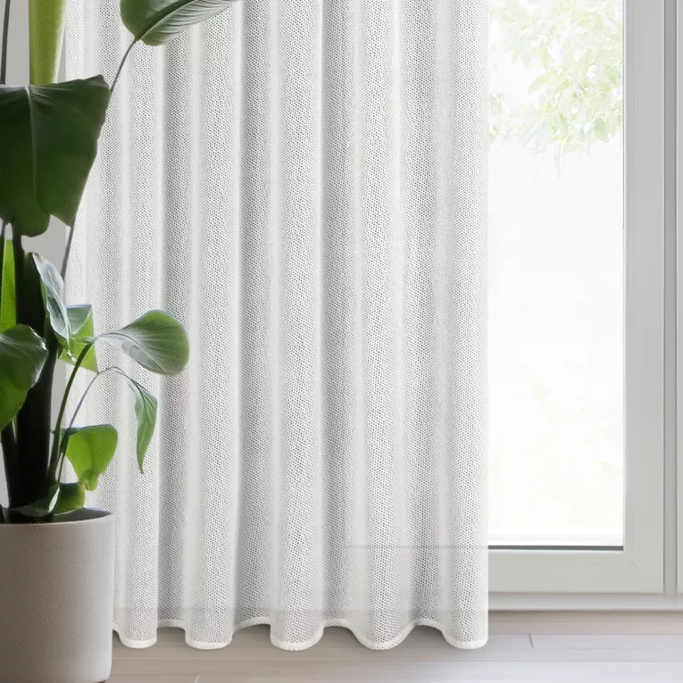 Zasłona biała z siateczki 140x270 cm taśma - ALEKSA
