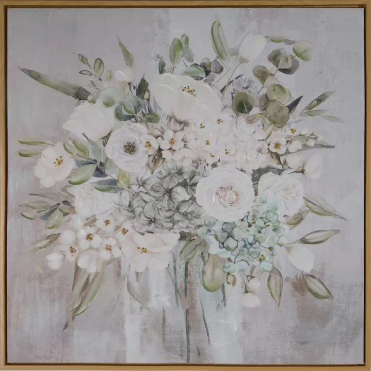 Obraz ręcznie malowany na płótnie z motywem kwiatów