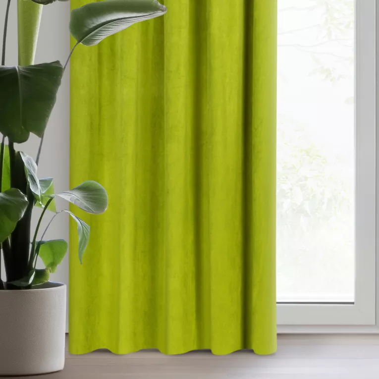 Zasłona wewetowa oliwkowa gładka 140x300 cm taśma - PIERRE