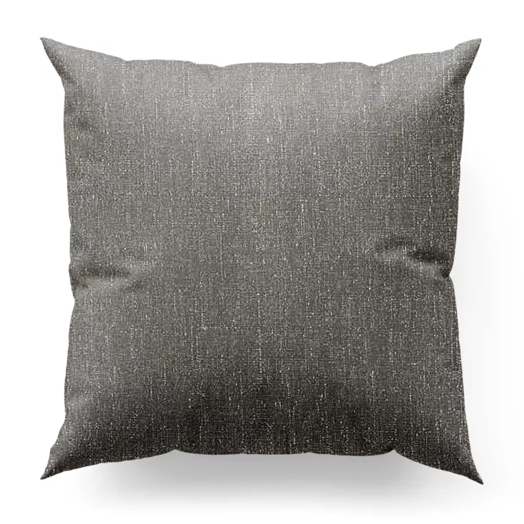 Poszewka szyta popielata z tkaniny melanżowej przetykanej błyszczącą nicią