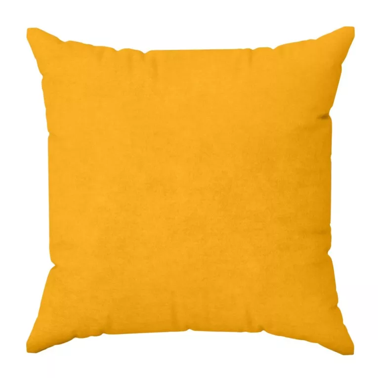 Poszewka szyta DORA - HIT musztardowa z miękkiej tkaniny o welurowej strukturze