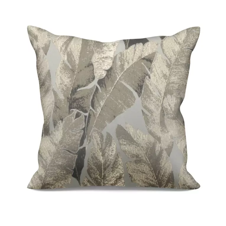 Poszewka szyta srebrno złota z tkaniny w elegancki roślinny wzór z połyskliwą nicią i efektem 3D Italissima Eva Minge