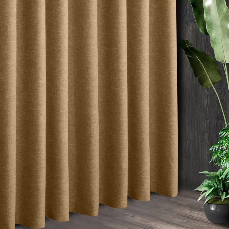 Tkanina zasłonowa zaciemniająca typu blackout, z ozdobnym splotem, z efektem melanżu