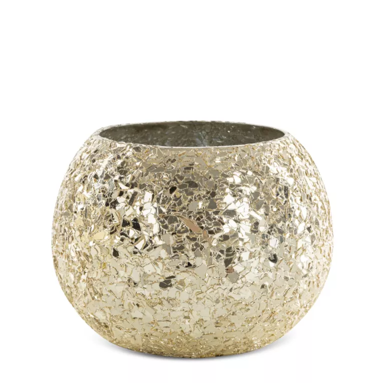 Świecznik MELIA ze szkła artystycznego z efektem popękanego szkła