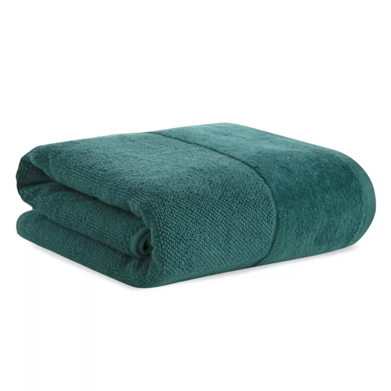 Ręcznik kąpielowy 70x140 cm bawełniany kolor ciemnozielony zdobiony welwetową bordiurą  500 g/m2 FERO