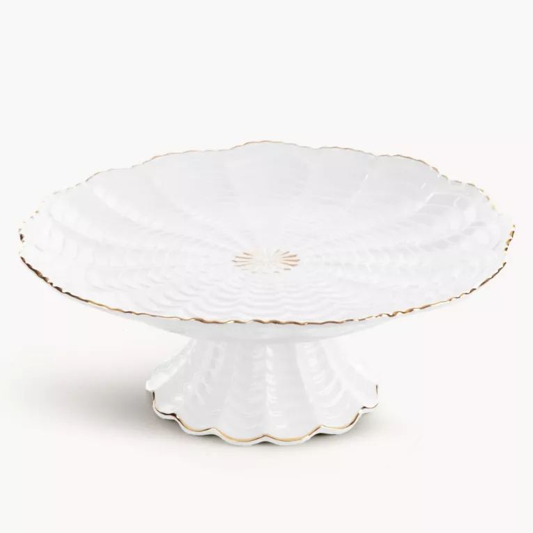 Patera ceramiczna dekoracyjna kremowo-złota średnica 28x11 cm GAIA