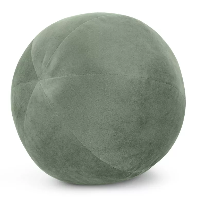 Poduszka dekoracyjna w formie kuli średnica 24 cm welwetowa oliwkowa GAJA