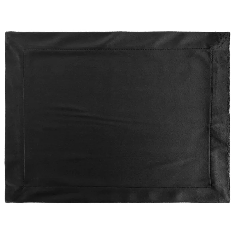 Komplet podkładek 4 szt 30x40 cm czarny welwetowy MELINDA z z ozdobną listwą