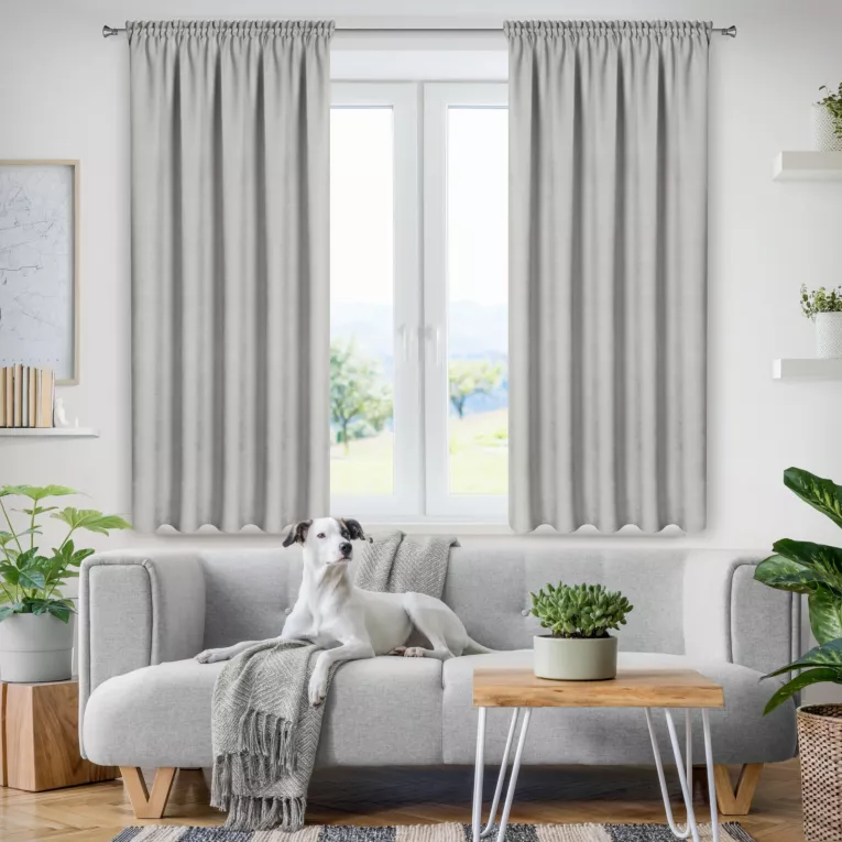 Zasłona ciemnosrebrna z tkaniny welurowej 120x160 cm tunel Dora