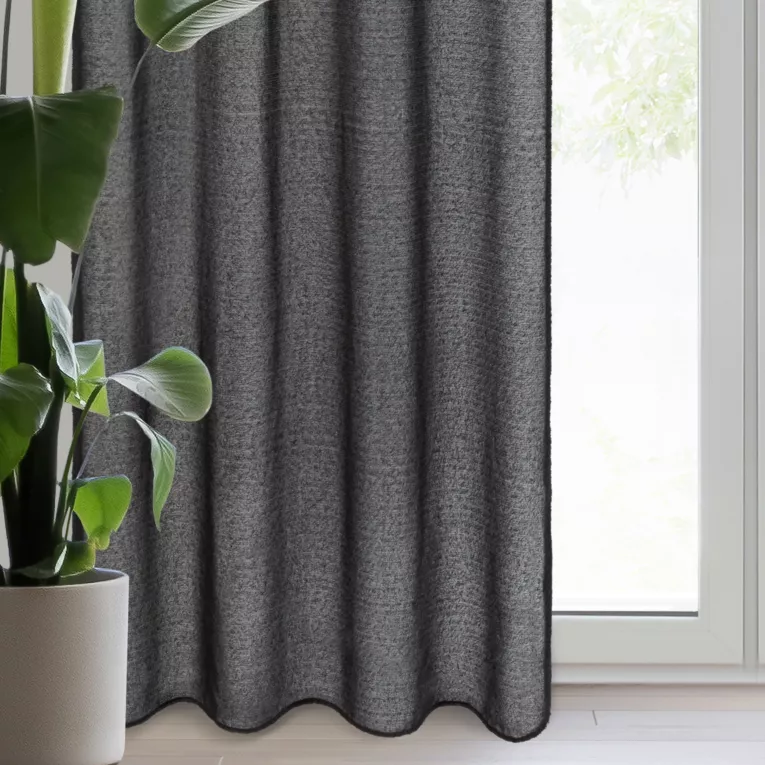 Zasłona czarna z moherowej tkaniny 140x250 cm przelotka - AGIS