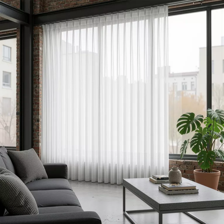 Firana biała 165x264 cm aden z efektem deszczyku flex 1:2