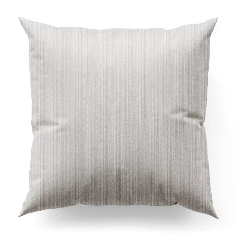 Poszewka szyta beżowa z tkaniny z efektem melanżu wykończona obciążnikiem