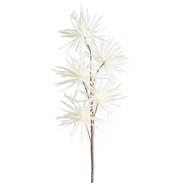 Kwiat sztuczny musztardowy z organzy 80 cm