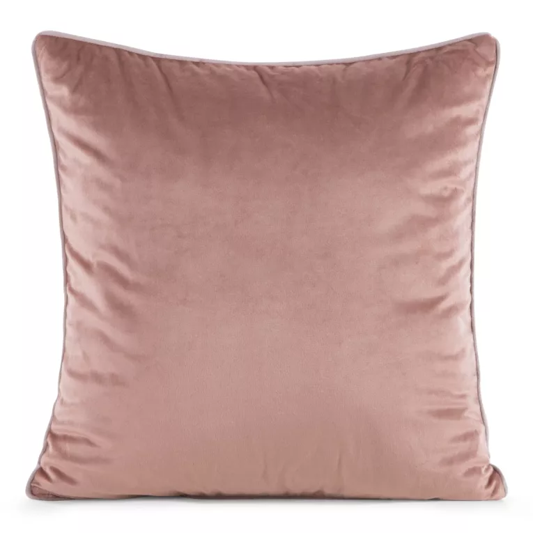 Poszewka na poduszkę 45x45 cm welwetowa, ciemnoróżowa o delikatnym połysku z ozdobną lamówką GAJA 2