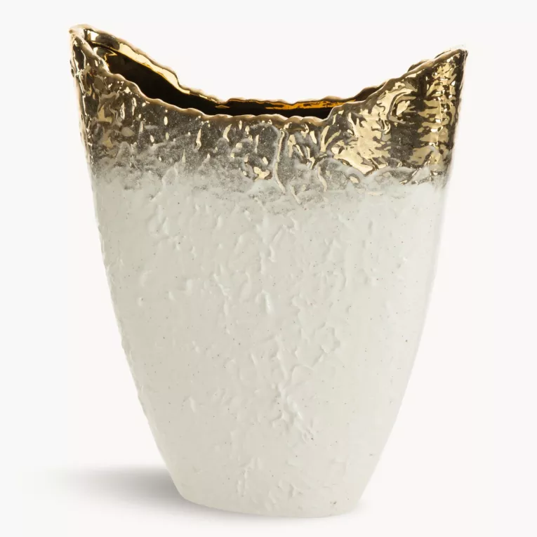 Wazon dekoracyjny SERIN w cieniowanej kolorystyce biało złotej