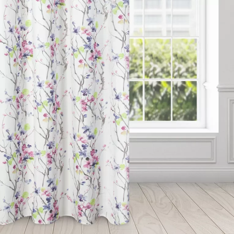 DESIGN 91 Zasłona KELLY zdobiona kwiatowym nadrukiem w rustykalnym stylu