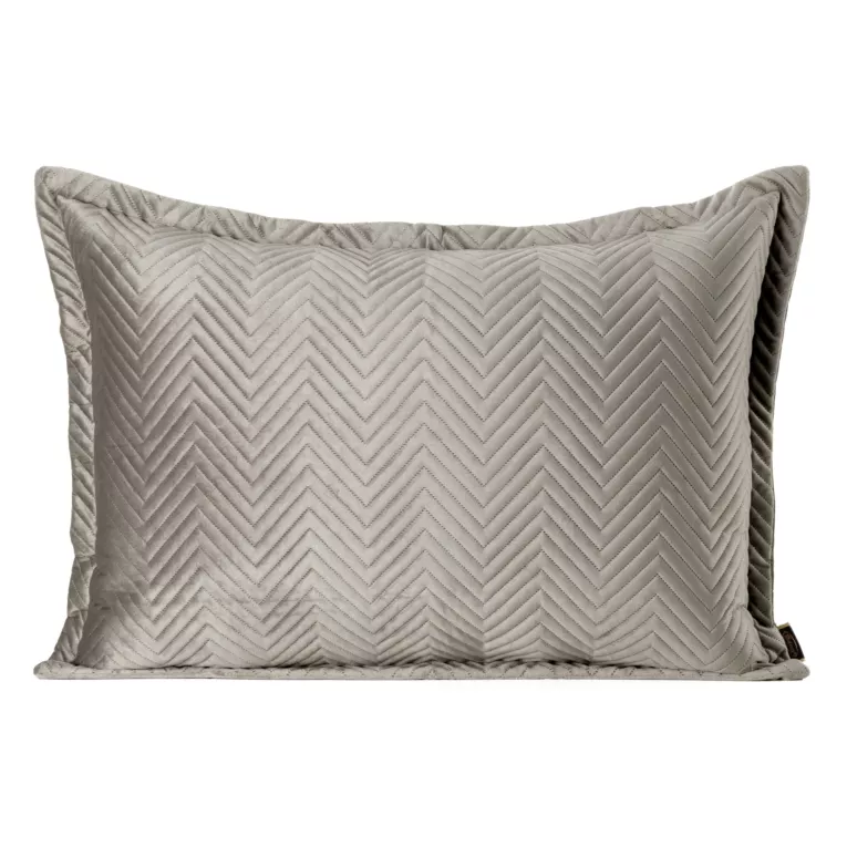 Poszewka na poduszkę 50x70 cm welwetowa, beżowa pikowana w jodełkę metodą hot press SOFIA Eurofirany Premium