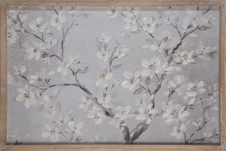 Obraz KWIAT WIŚNI ręcznie malowany oprawiony w drewnianą ramę