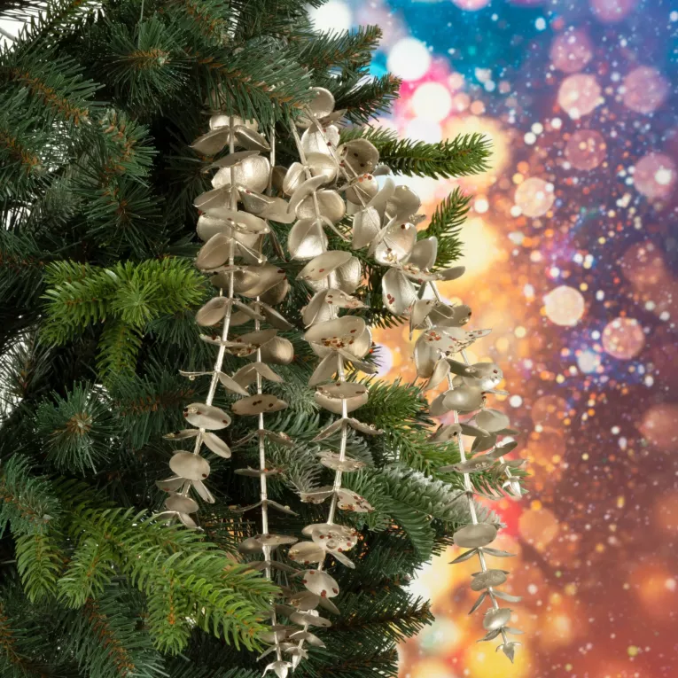 Gałązka świąteczna ze złotymi listeczkami