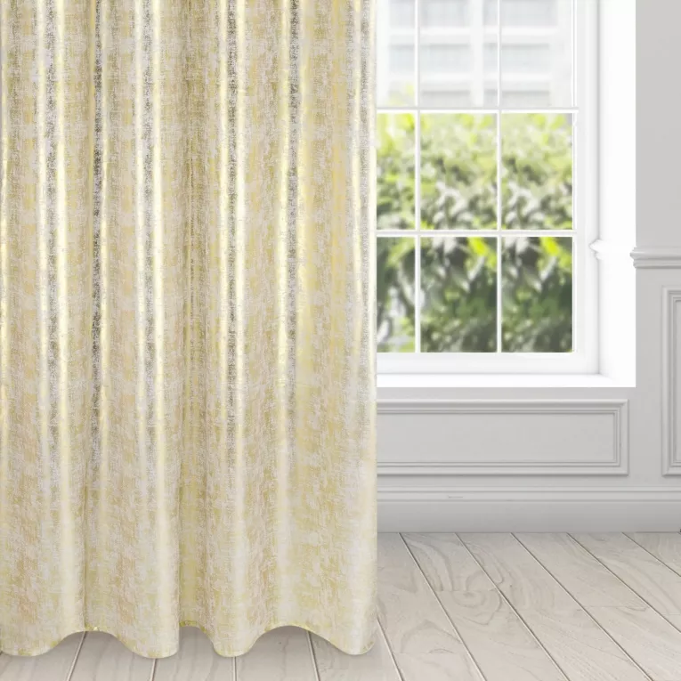 Zasłona ASTERIA z przecieranym złotym nadrukiem