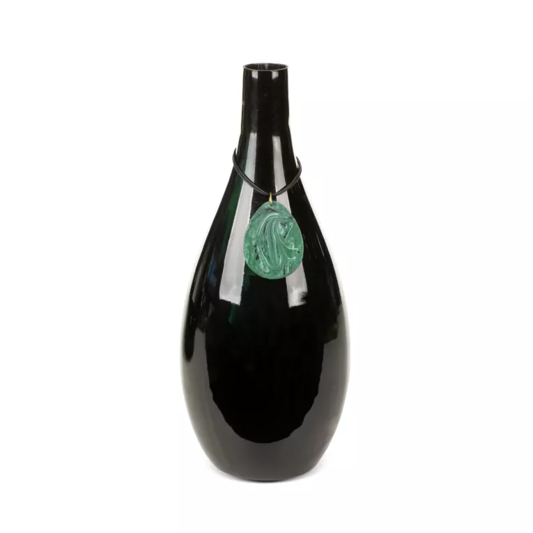Wazon CAPRI ze szkła artystycznego z malachitową zawieszką