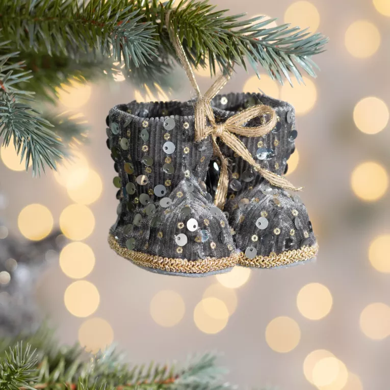 Ozdoba choinkowa BUCIKI z lśniącymi cekinami